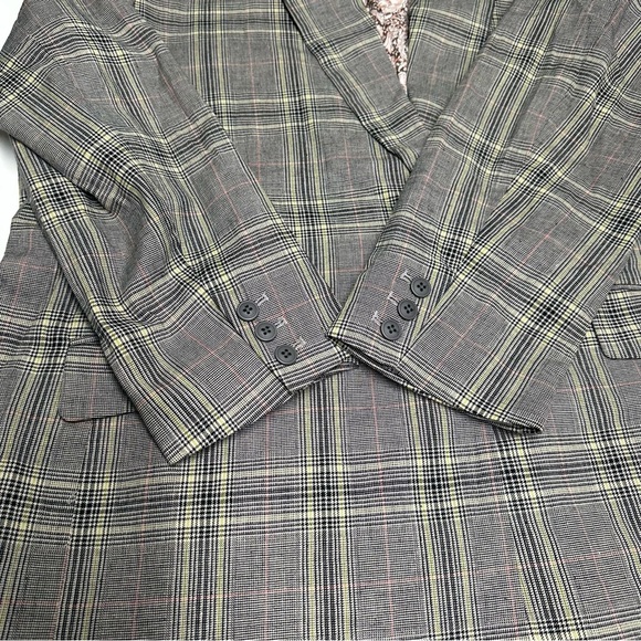 NEW Sundance Whitman Gray Plaid blazer Cotton Linen Sz XXL NWOT - Picture 6 of 9